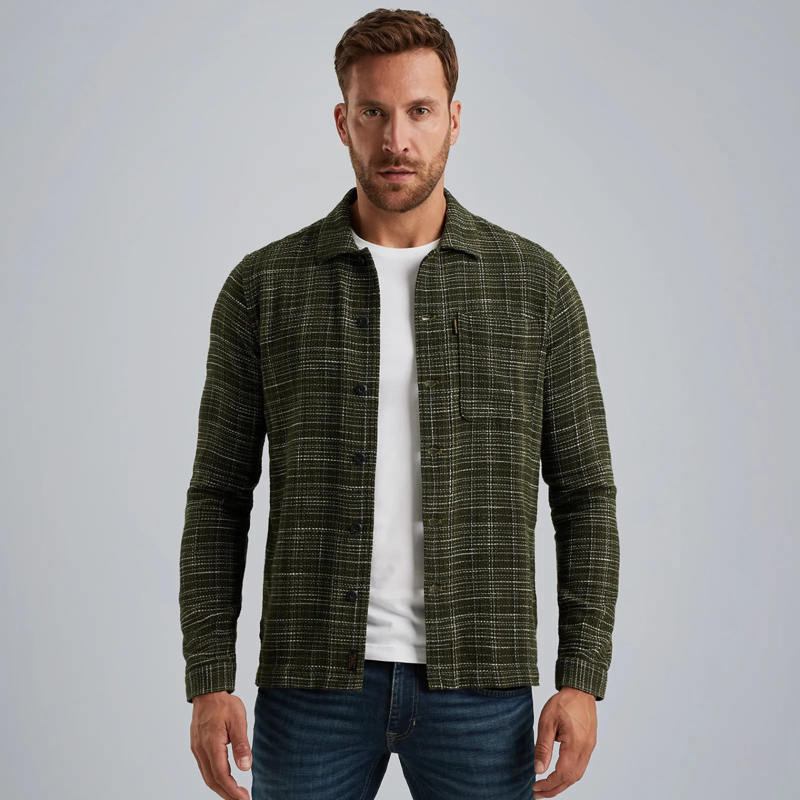PME Legend Shirt Jacket Met Structuur Groen New