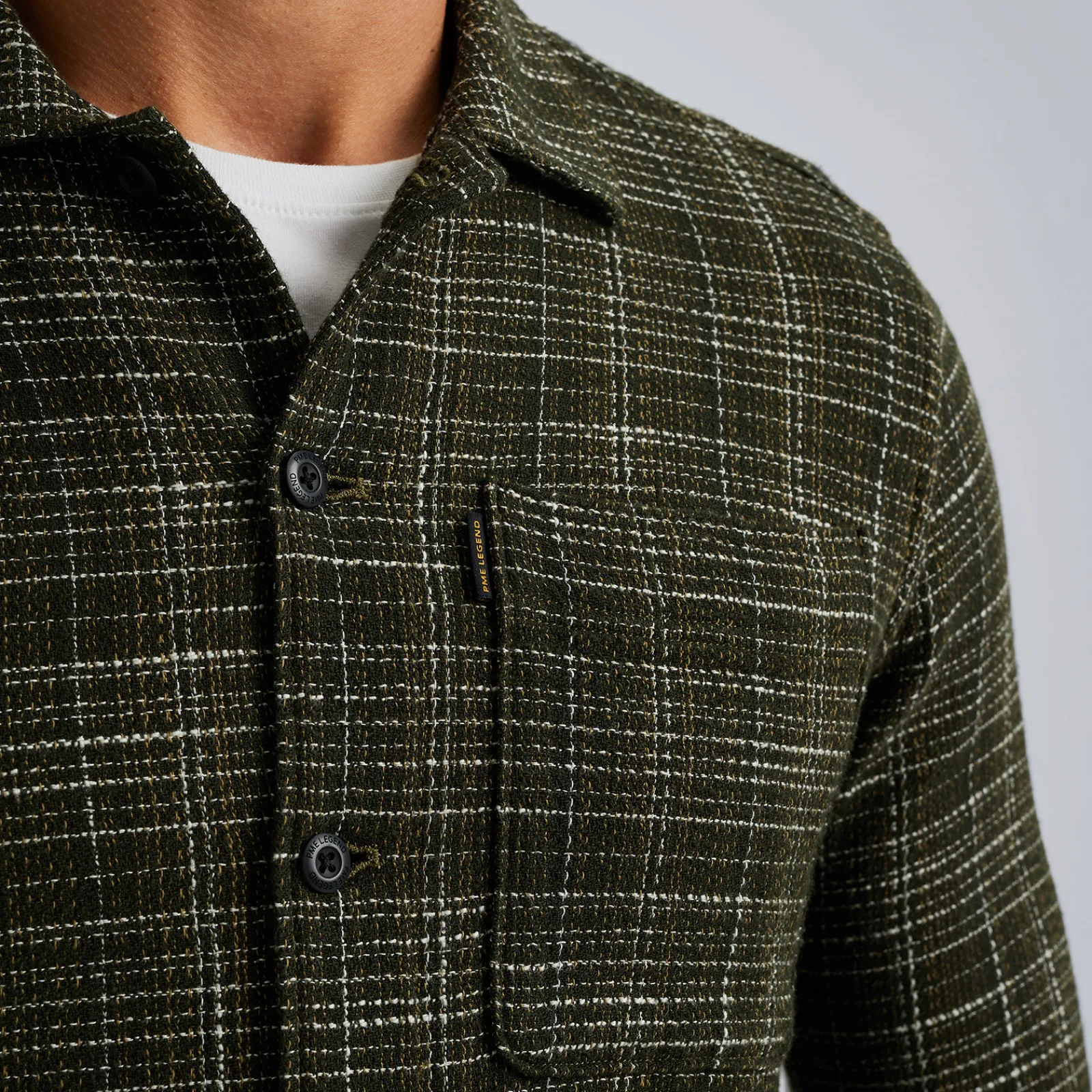 PME Legend Shirt Jacket Met Structuur Groen New
