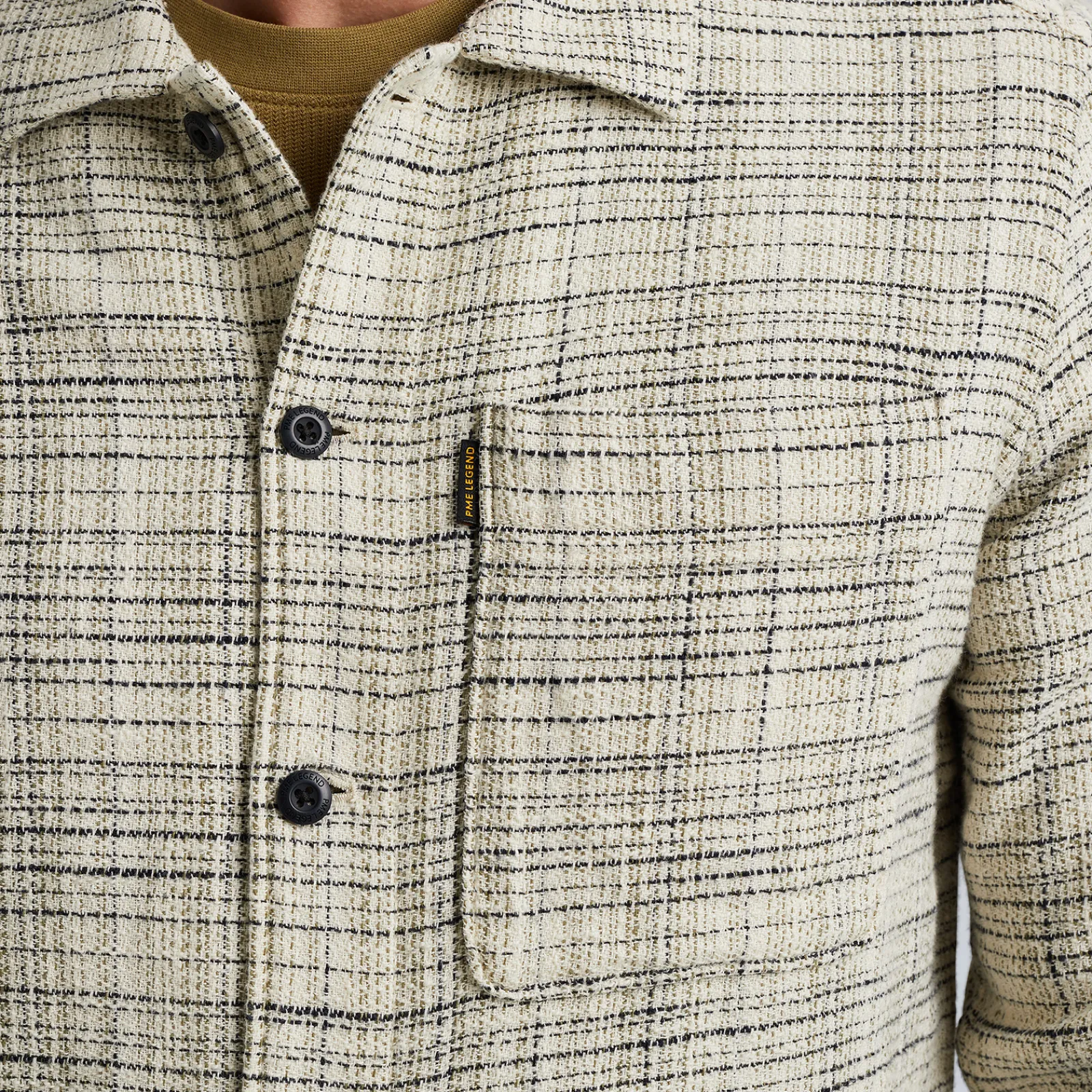 PME Legend Shirt Jacket Met Structuur Beige Cheap