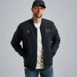 PME Legend Sweat Jacket Met Badges Blauw Flash Sale