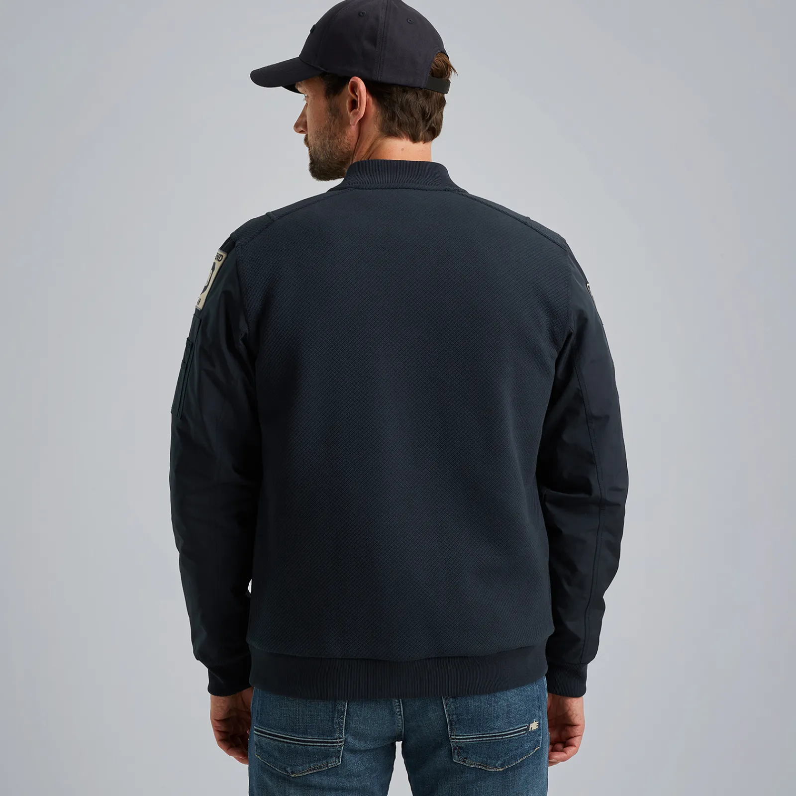 PME Legend Sweat Jacket Met Badges Blauw Flash Sale