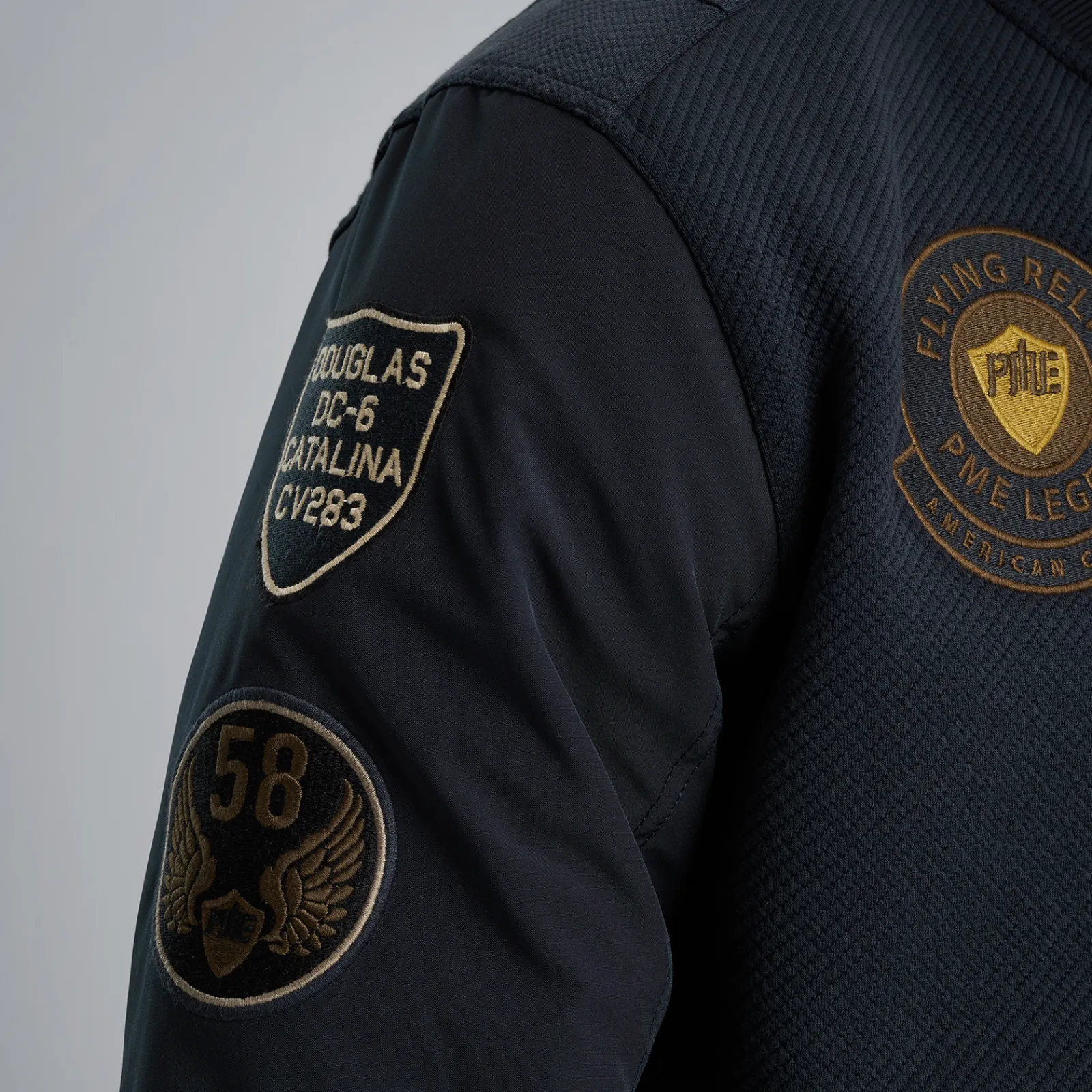PME Legend Sweat Jacket Met Badges Blauw Flash Sale