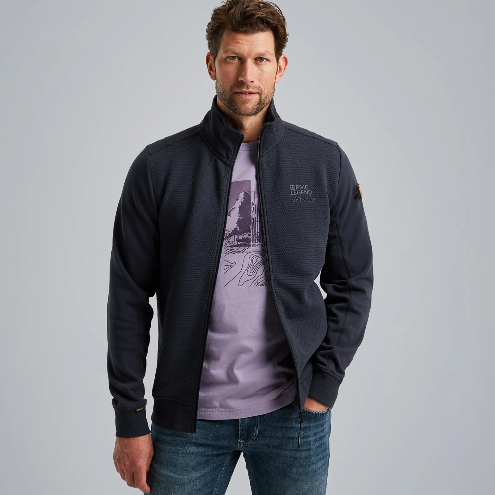 PME Legend Sweat Jacket Met Ritssluiting Blauw Shop