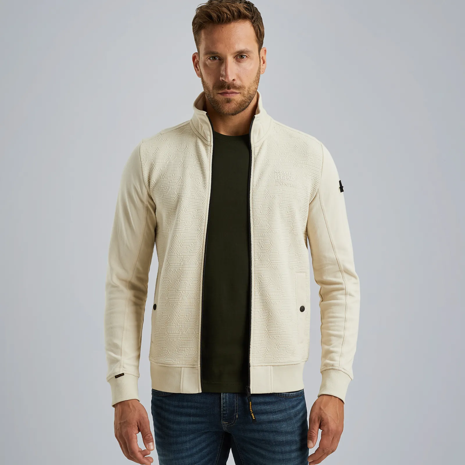 PME Legend Sweat Jacket Met Ritssluiting Beige Store