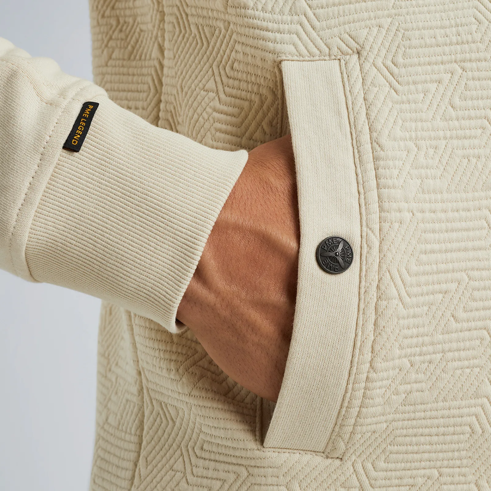 PME Legend Sweat Jacket Met Ritssluiting Beige Store