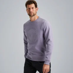 PME Legend Sweatshirt Met Wafelstructuur Paars Outlet