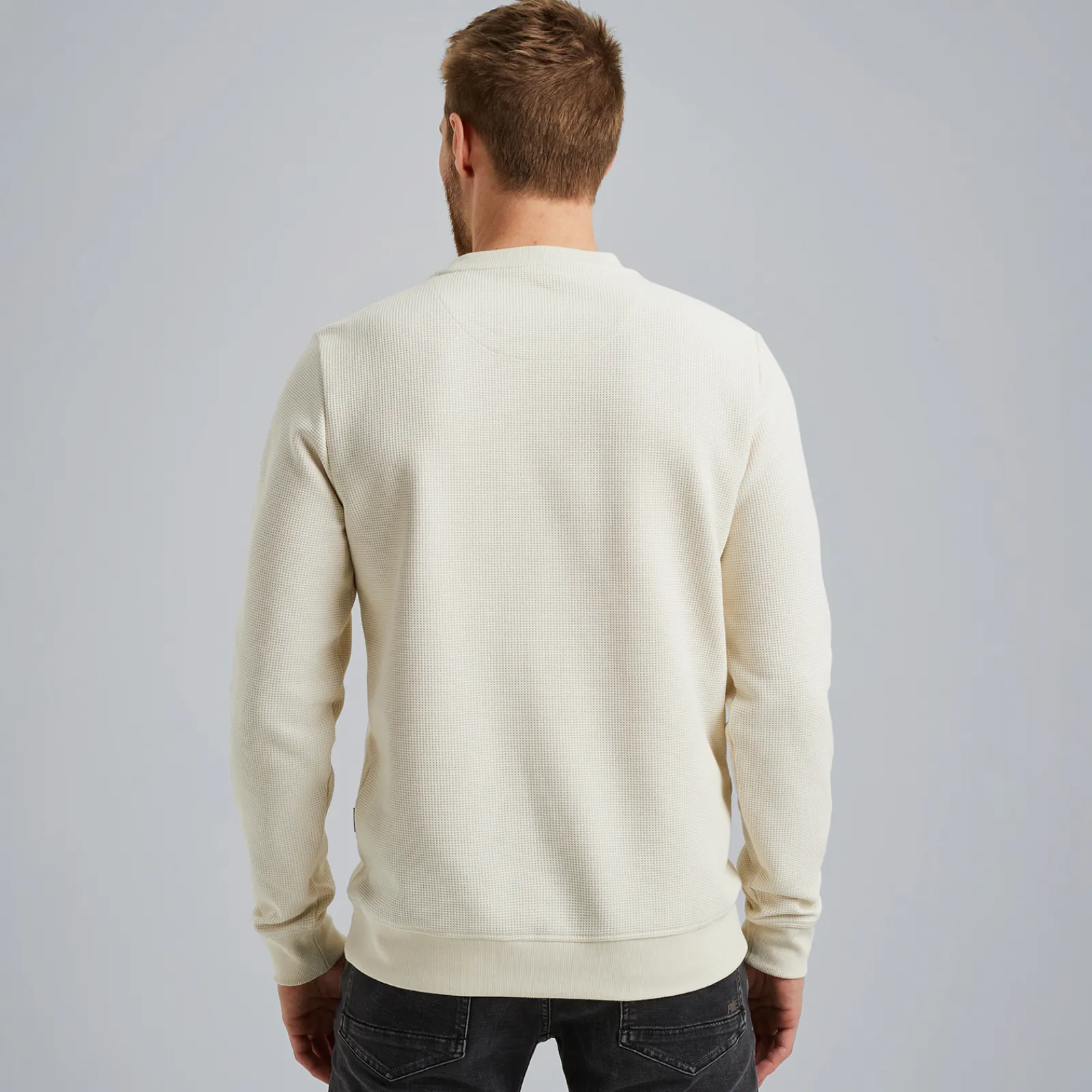 PME Legend Sweatshirt Met Wafelstructuur Beige Outlet