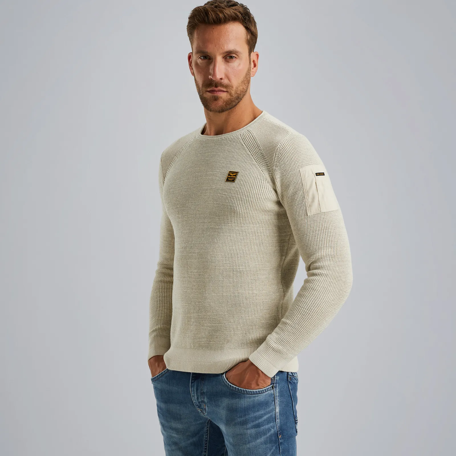 PME Legend Trui Met Flight Pocket Beige Cheap