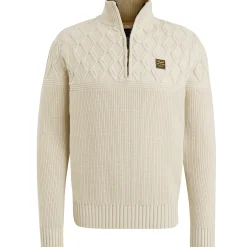 PME Legend Trui Met Halve Rits Beige Store