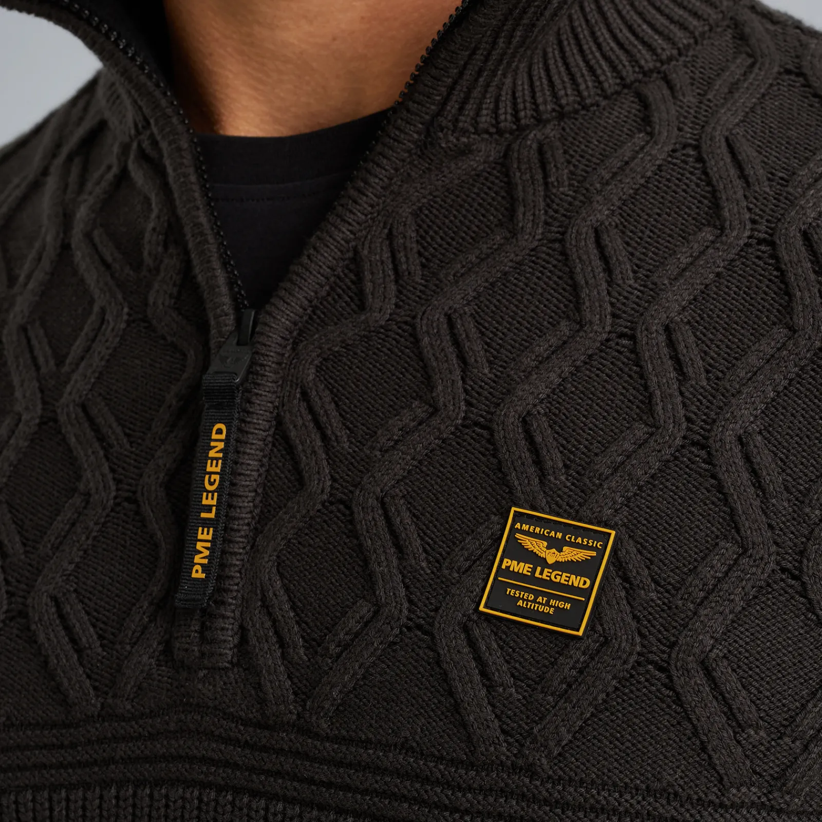 PME Legend Trui Met Halve Rits Zwart Discount