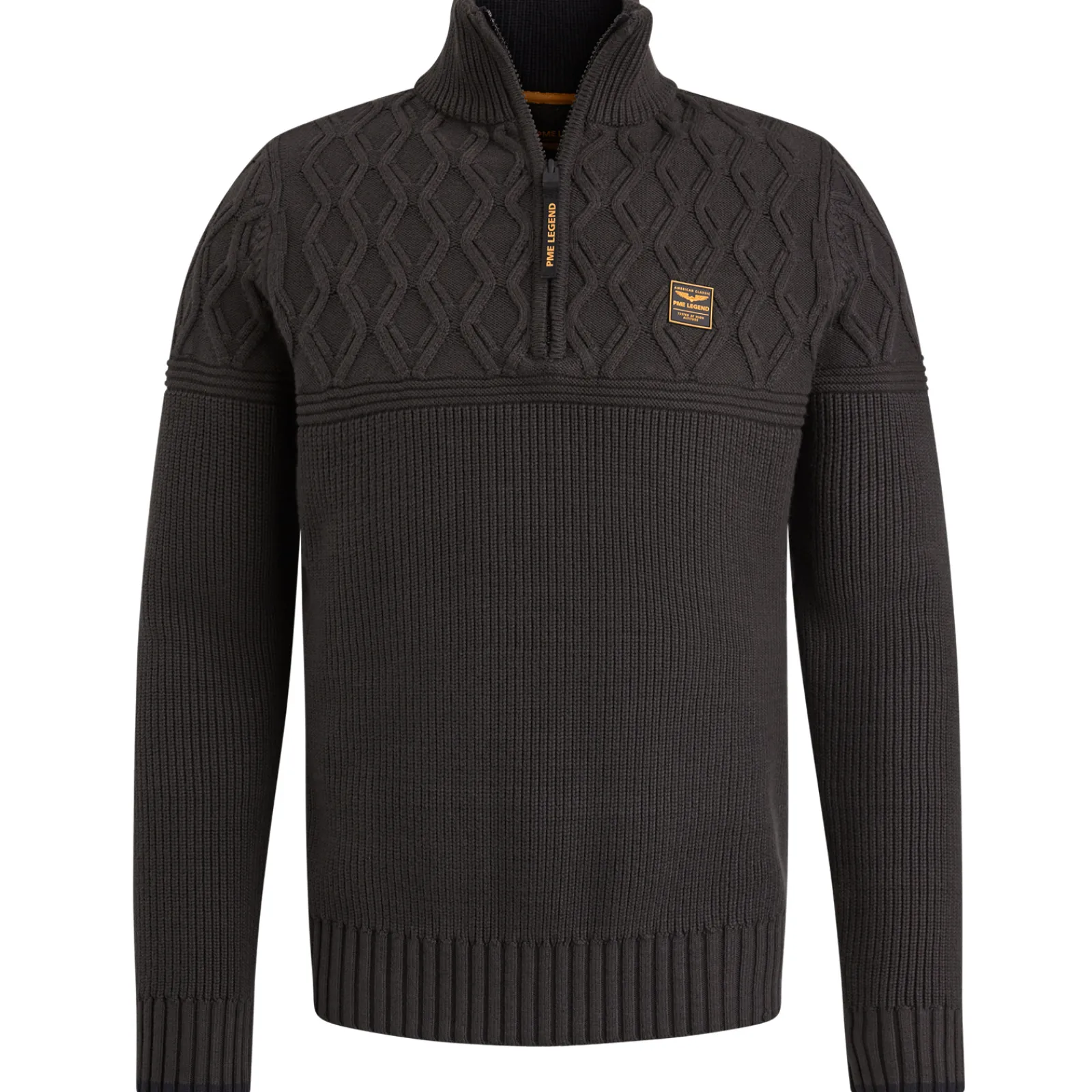 PME Legend Trui Met Halve Rits Zwart Discount
