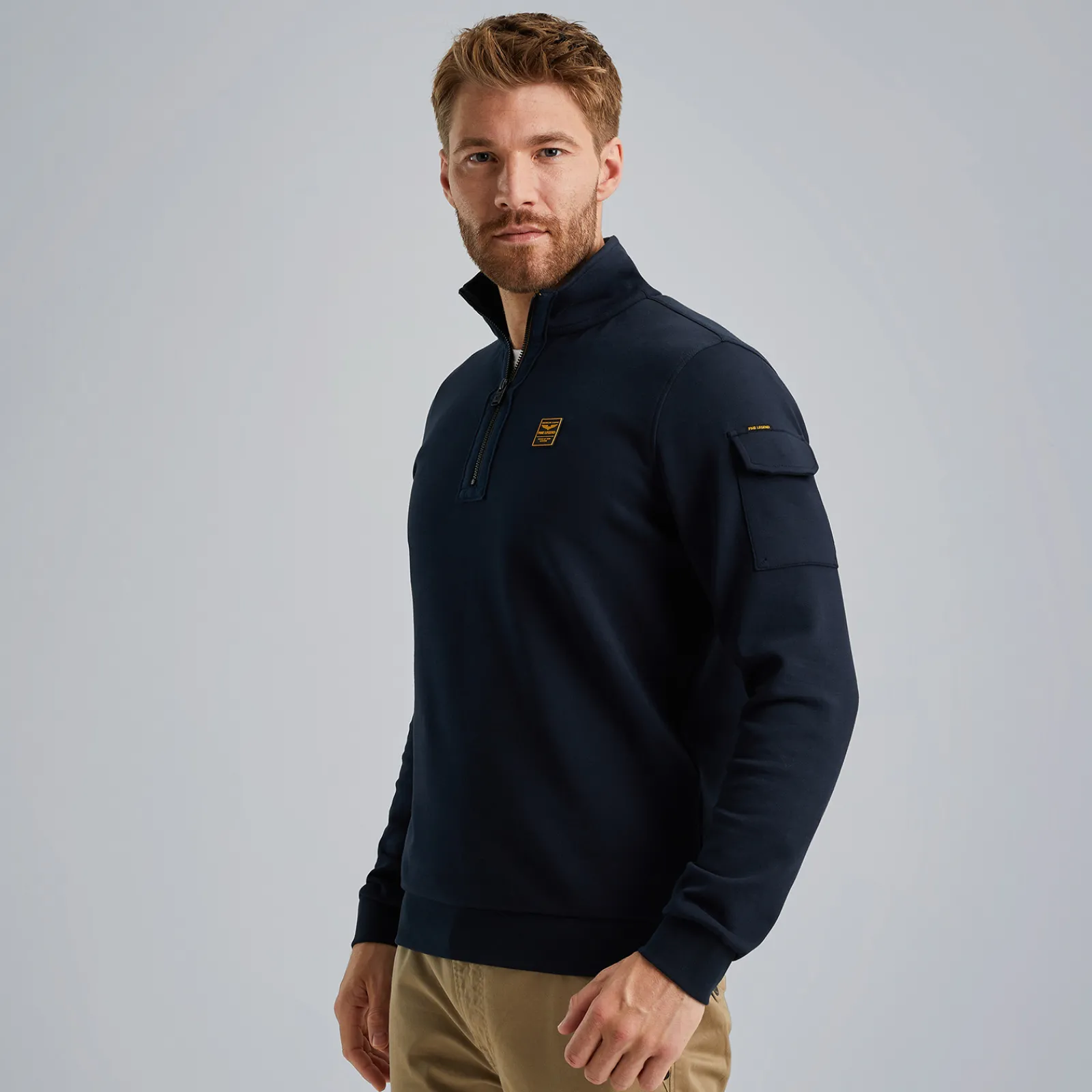 PME Legend Trui Met Halve Rits Blauw Cheap