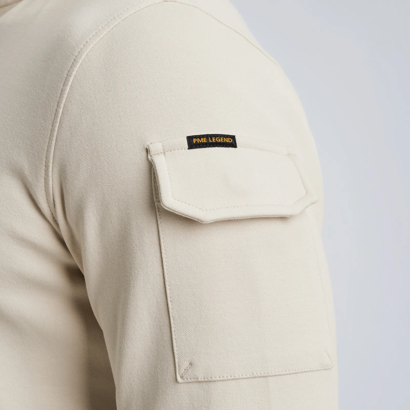 PME Legend Trui Met Halve Rits Beige Shop
