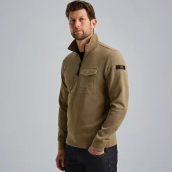PME Legend Trui Met Halve Rits Bruin Shop