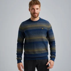 PME Legend Trui Met Streeppatroon Blauw Sale