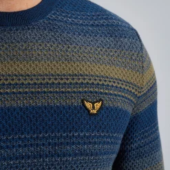 PME Legend Trui Met Streeppatroon Blauw Sale