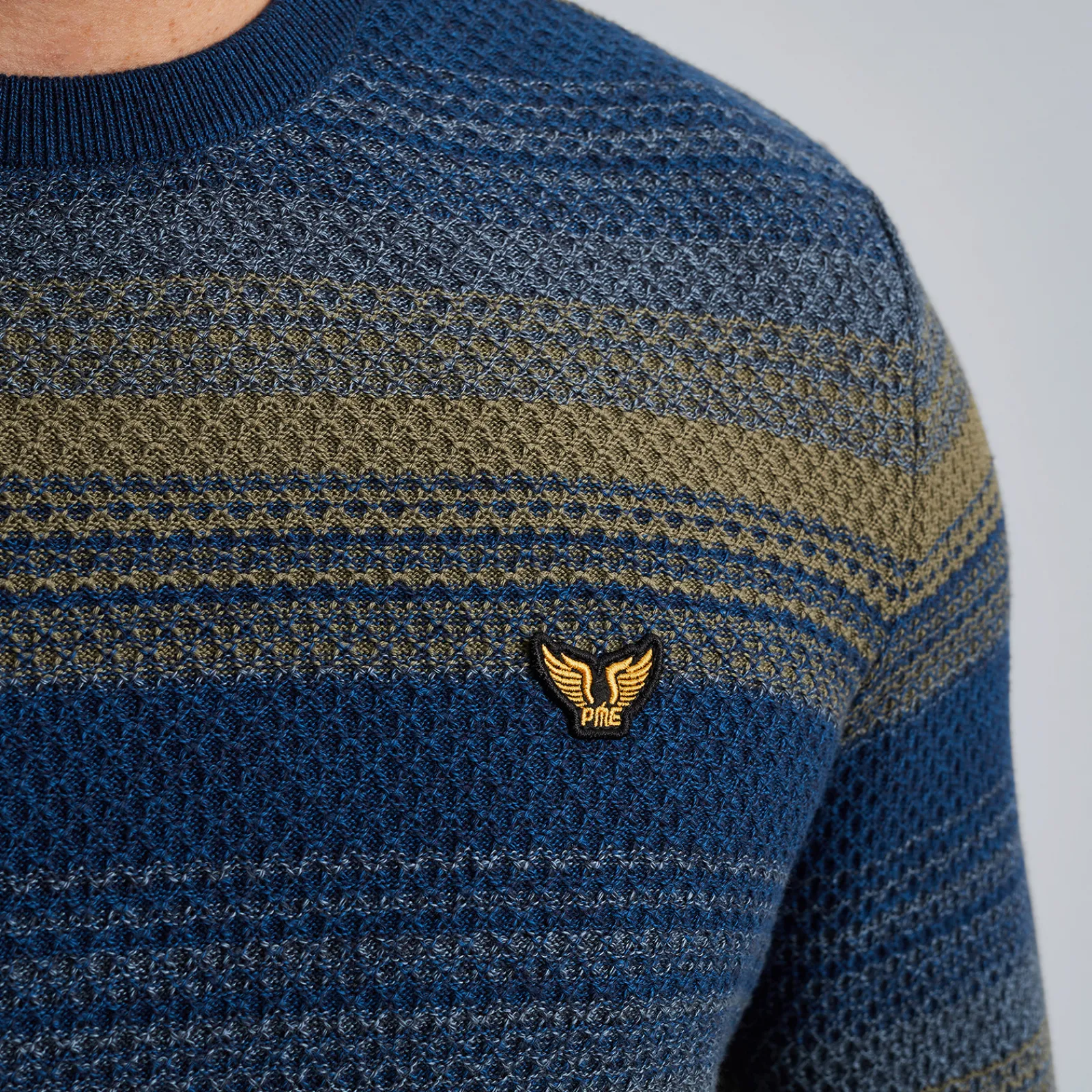 PME Legend Trui Met Streeppatroon Blauw Sale