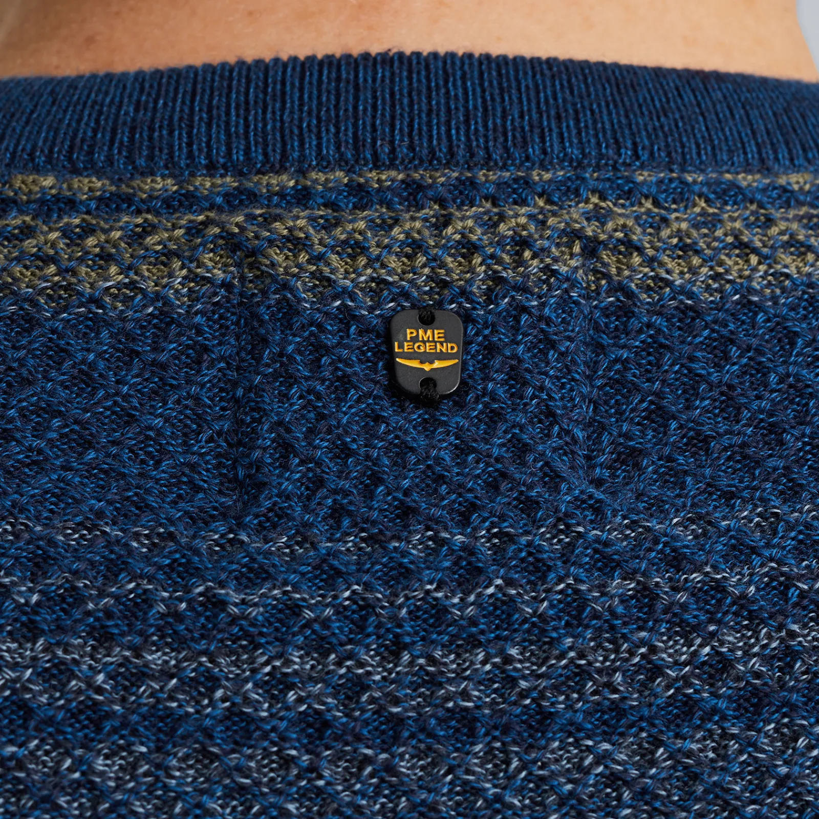 PME Legend Trui Met Streeppatroon Blauw Sale