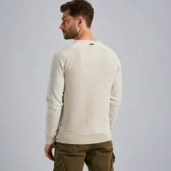PME Legend Trui Van Een Materiaalmix Wit Outlet