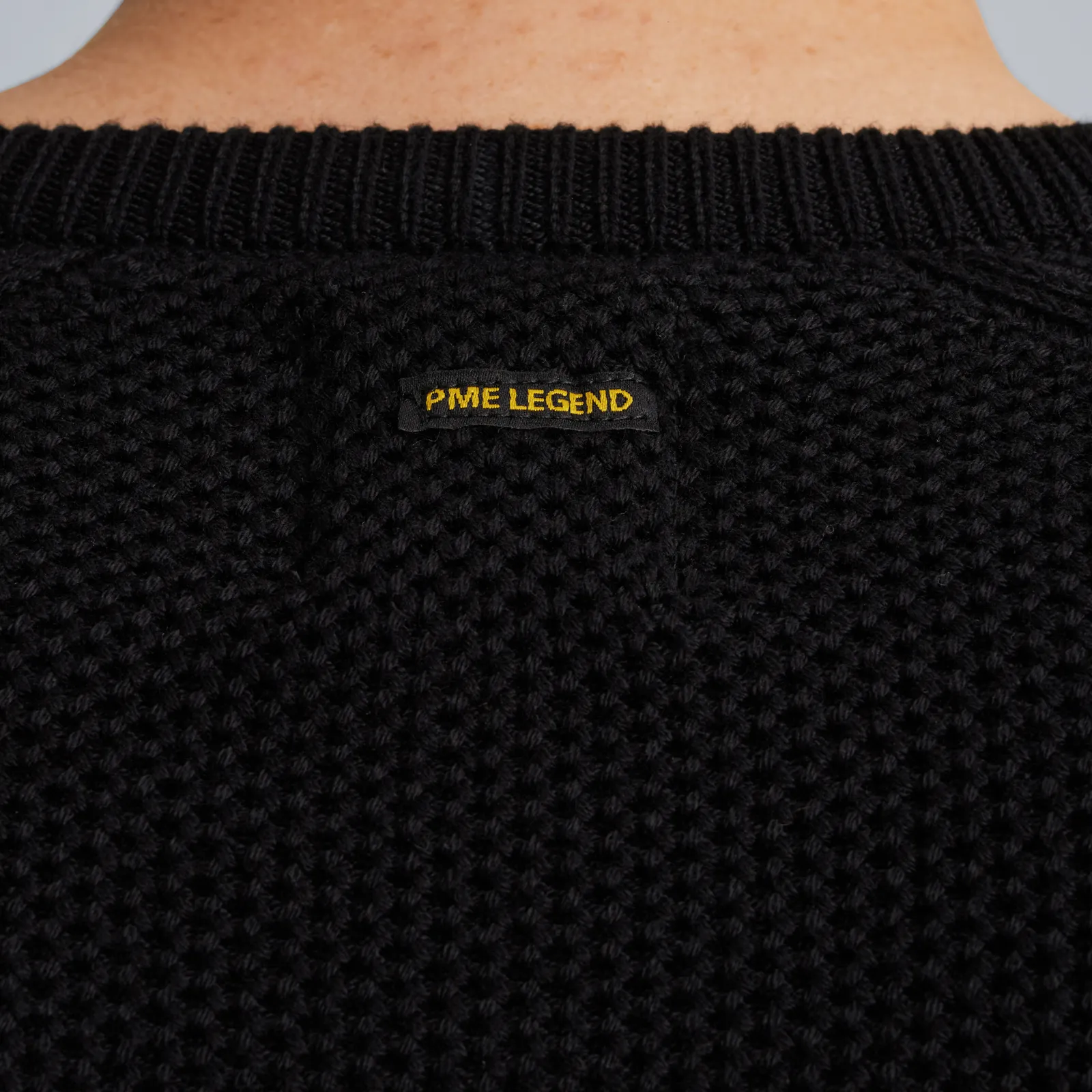 PME Legend Trui Van Een Materiaalmix Zwart New