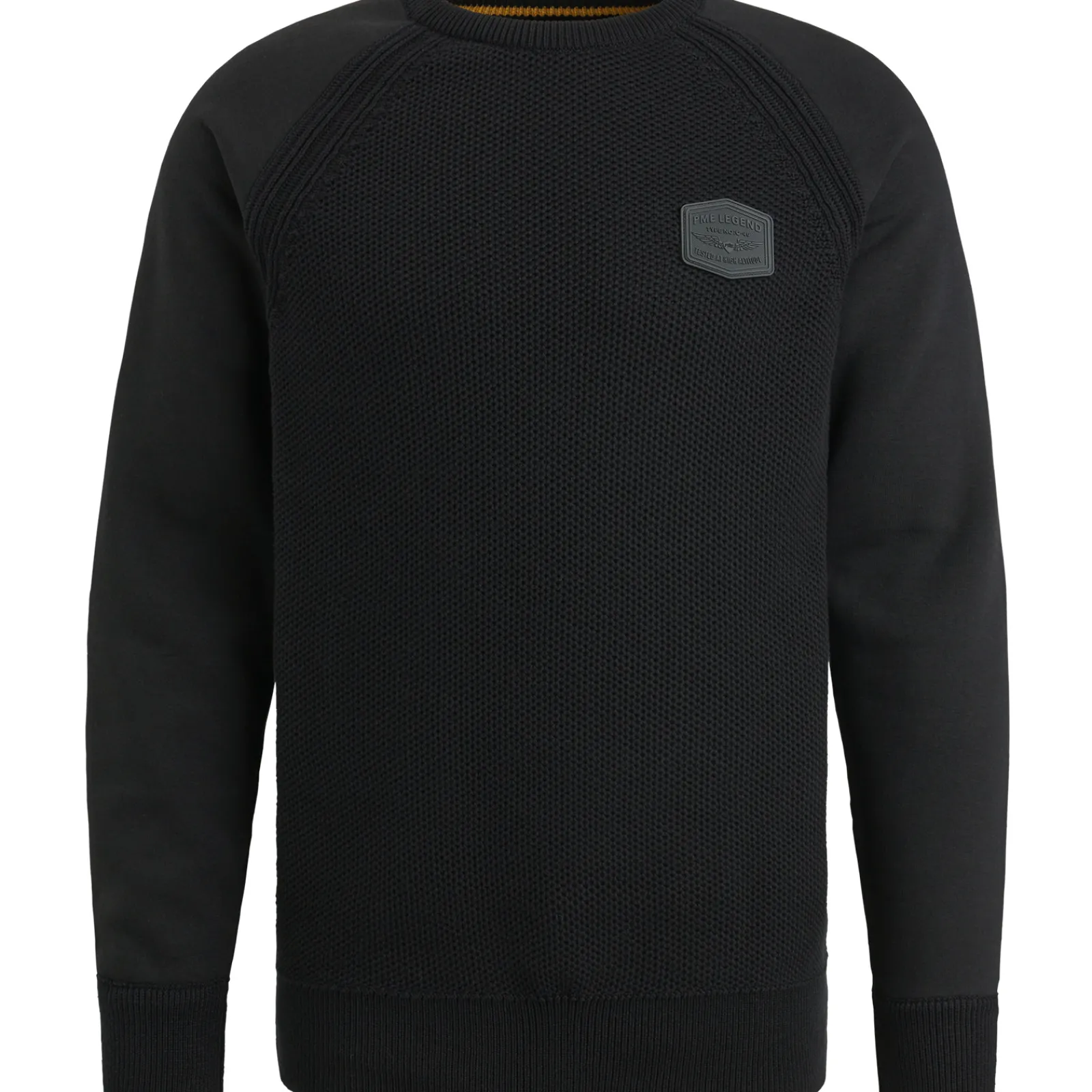 PME Legend Trui Van Een Materiaalmix Zwart New