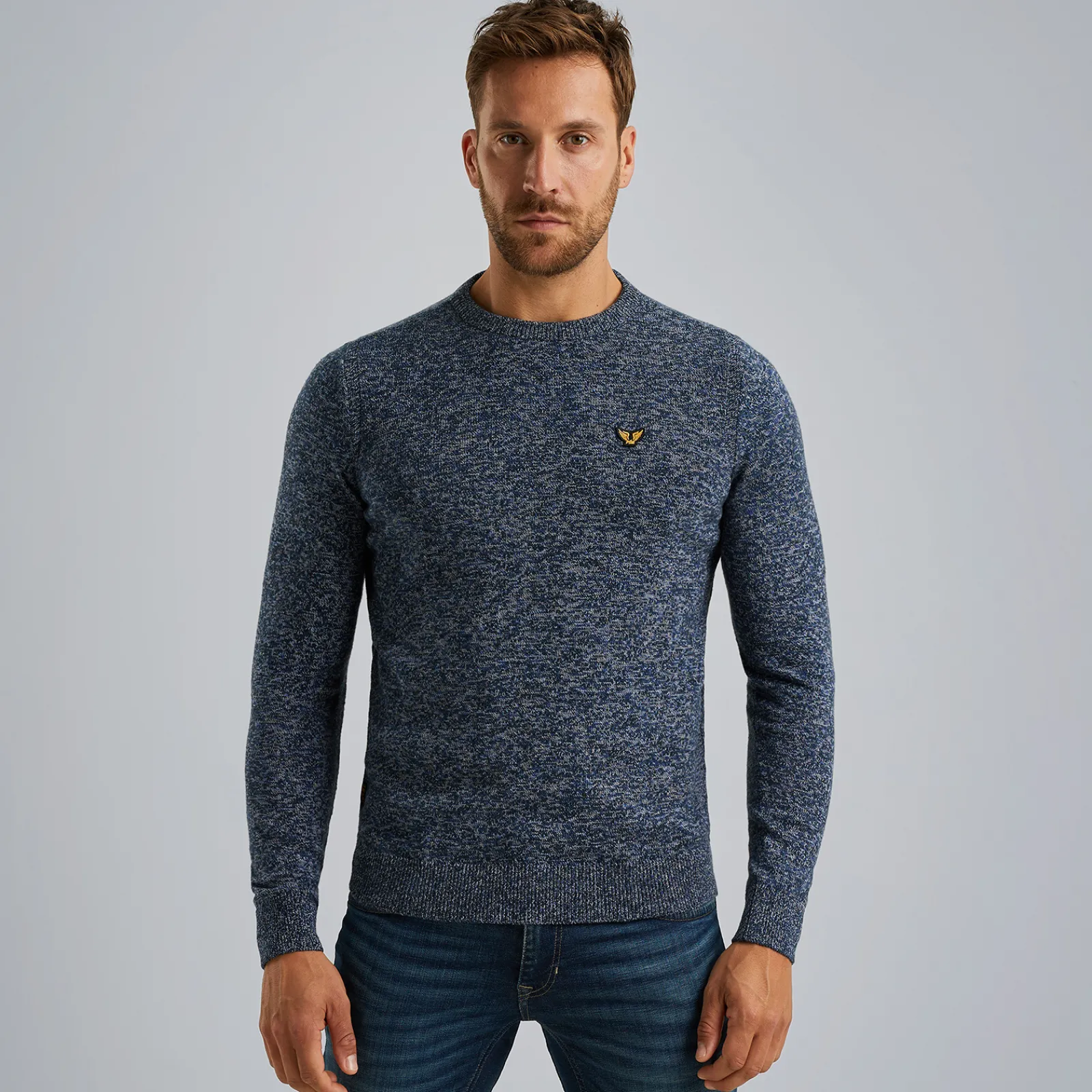 PME Legend Trui Van Mouliné Garen Blauw Store