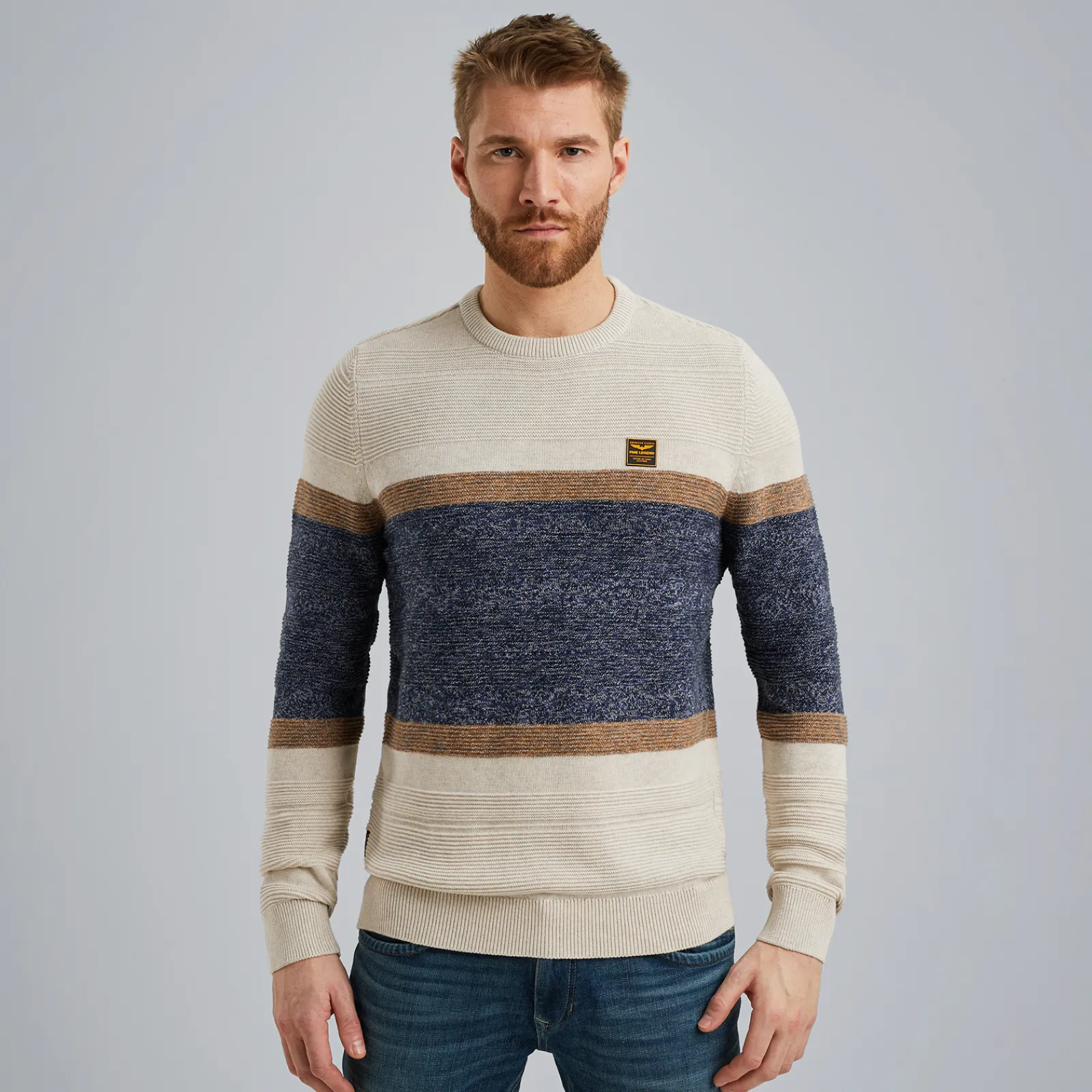 PME Legend Trui Van Mouliné Garen Wit Fashion