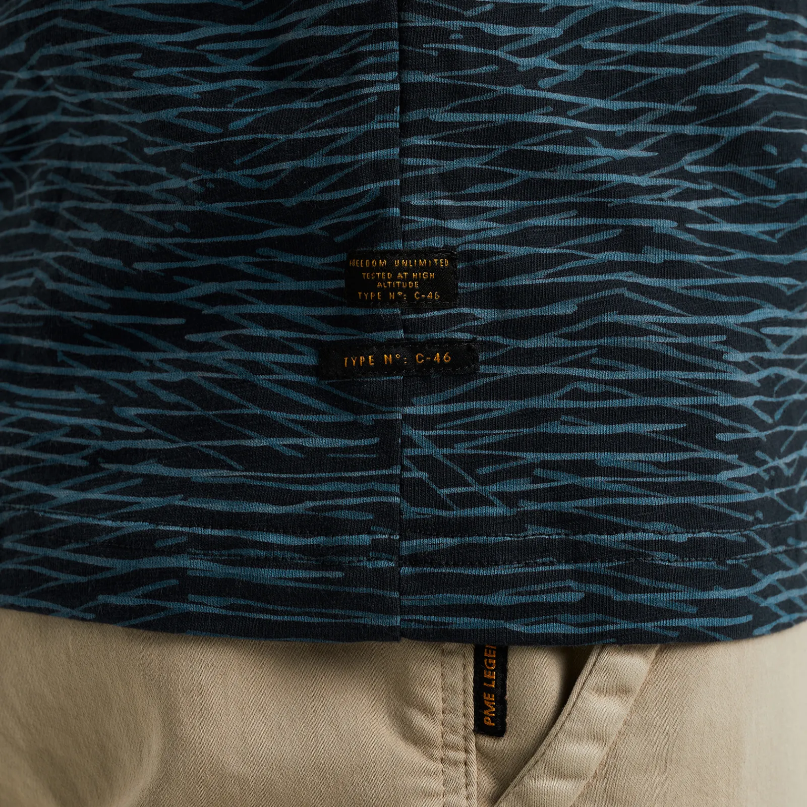 PME Legend T-shirt Allover Print Blauw Outlet