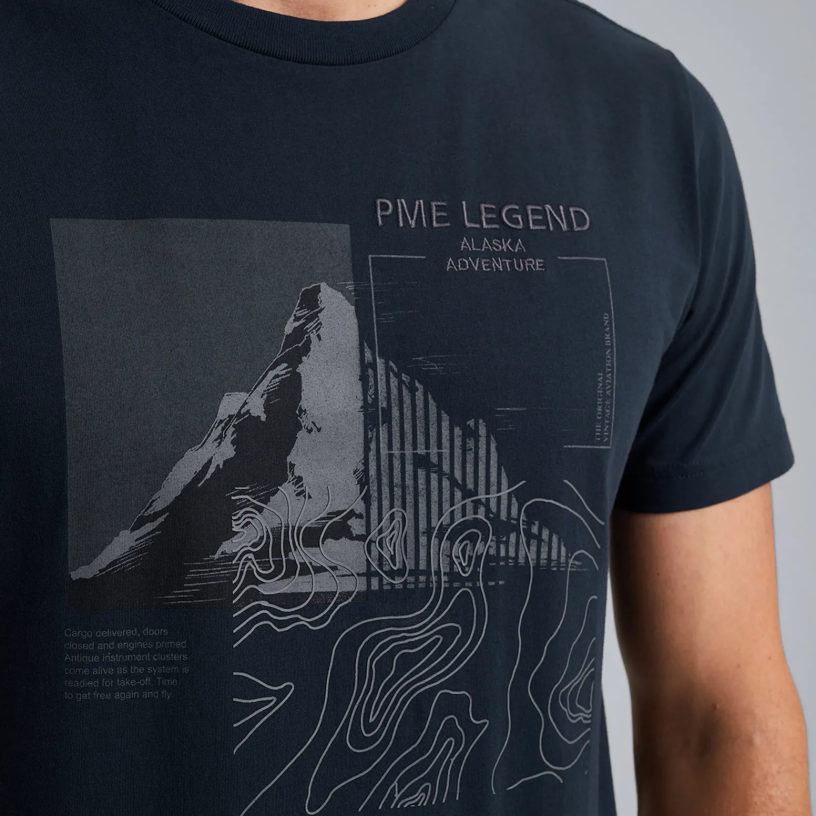PME Legend T-shirt Met Artwork Blauw Flash Sale