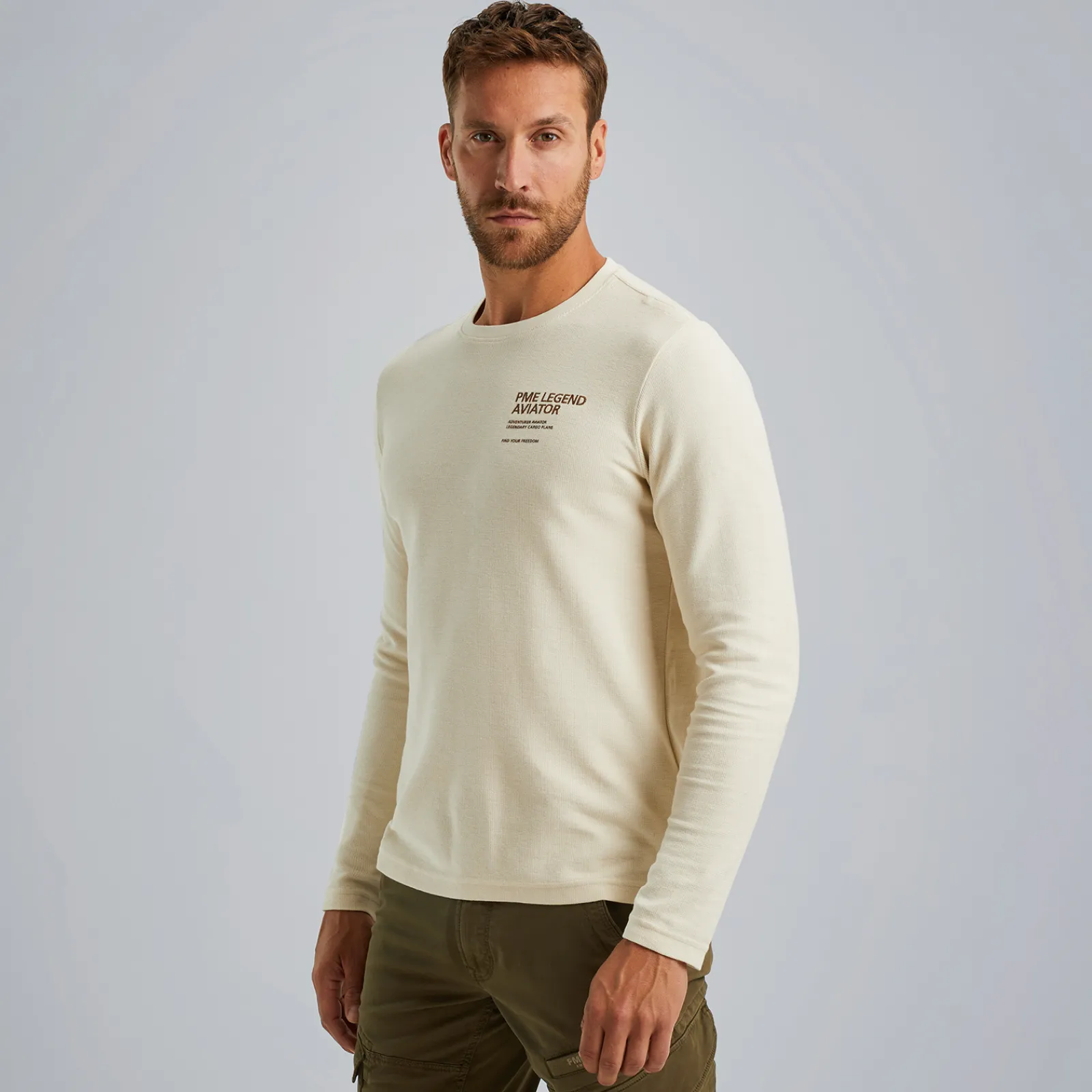 PME Legend T-shirt Met Lange Mouwen Beige Clearance