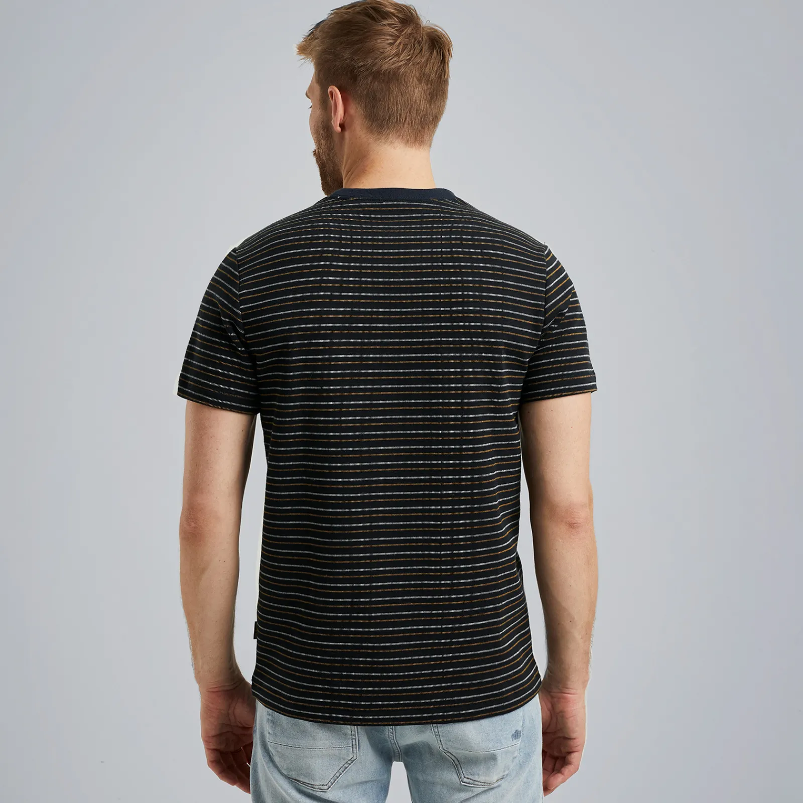PME Legend T-shirt Met Streeppatroon Blauw Shop
