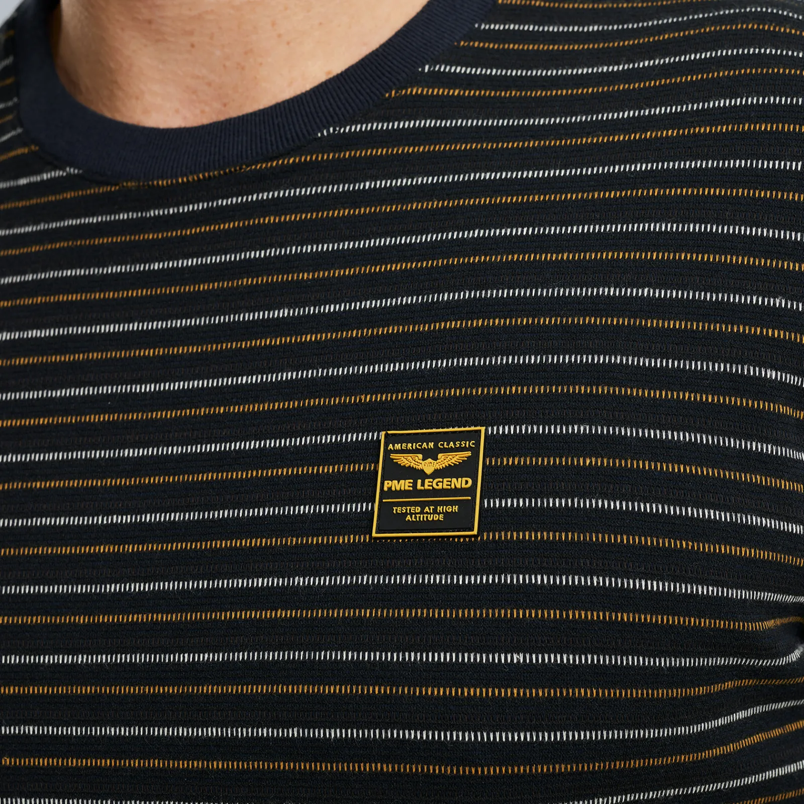 PME Legend T-shirt Met Streeppatroon Blauw Shop