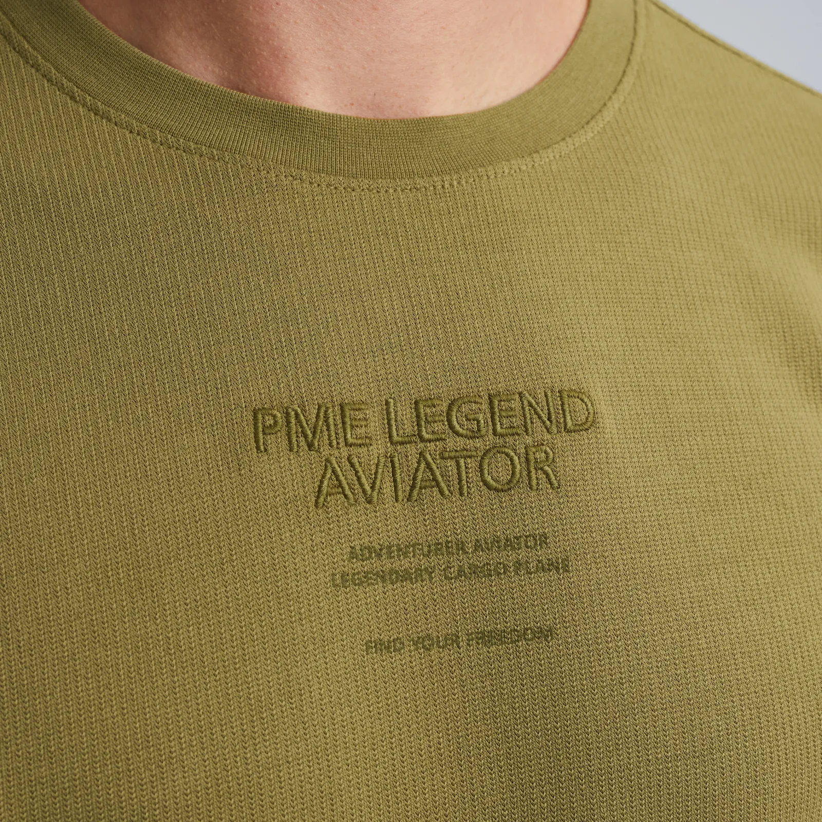 PME Legend T-shirt Met Wafelstructuur Groen Sale