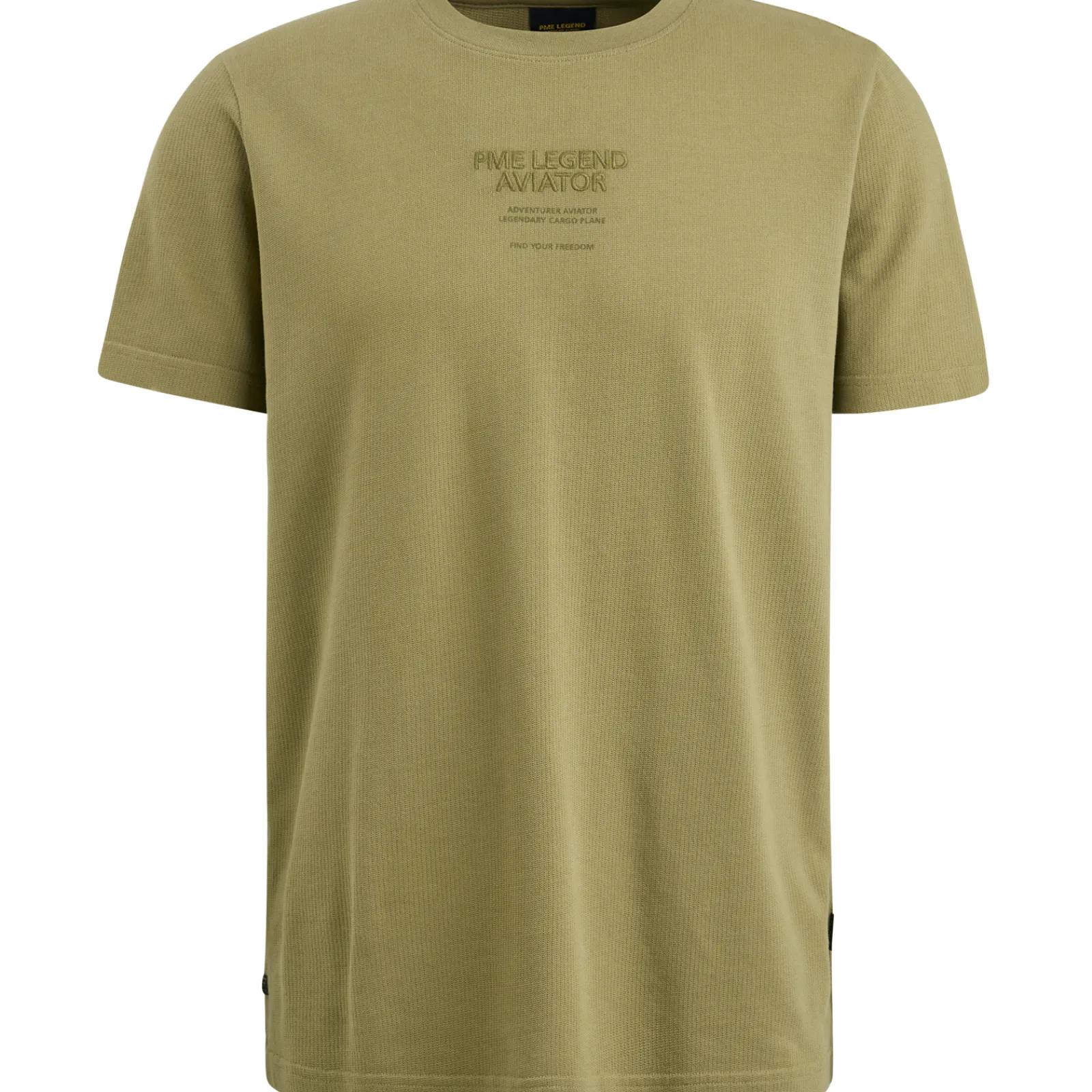 PME Legend T-shirt Met Wafelstructuur Groen Sale